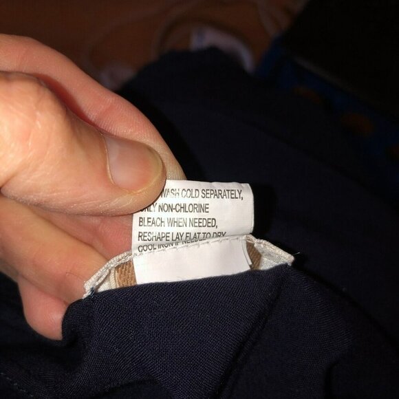 Lulu Womens OSFM Navy Blue Short Sleeve Kaftan Swimming Cover Up Shirt Top - Picture 10 of 10